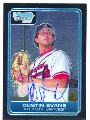 Dustin Evans Baseball Card