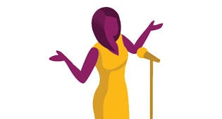 Singing woman illustration