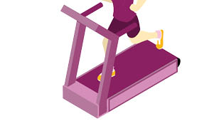 Woman on a treadmill illustration