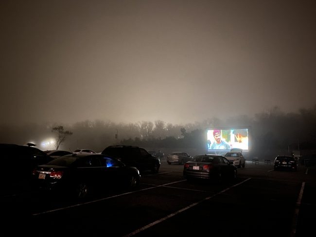Students from the Armstrong Campus enjoy a drive-in movie earlier this semester. Screenings like this will be available on the Statesboro Campus starting in March at the Performing Arts Center.