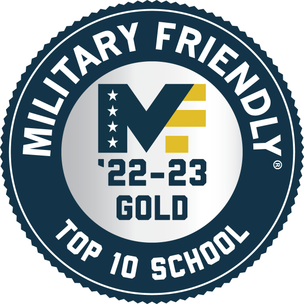 military friendly logo - 22-23 gold top 10 school